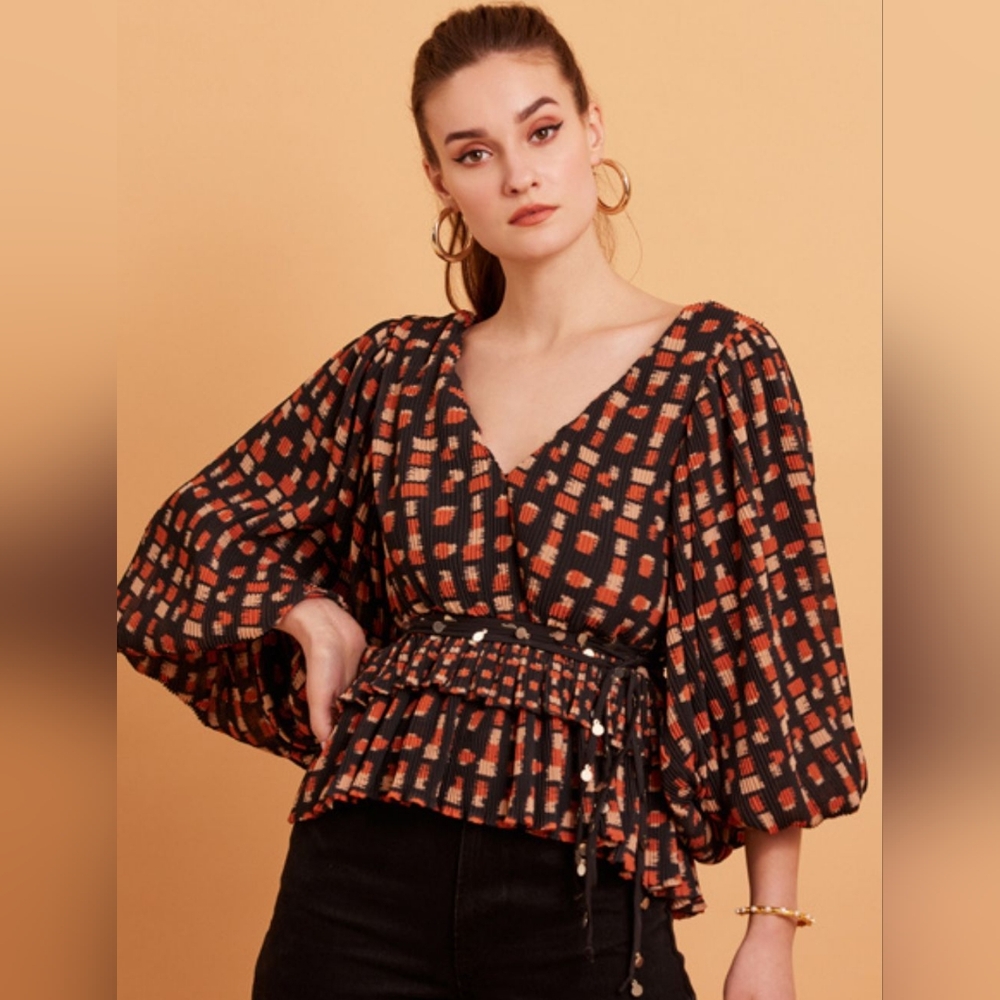 Verb Black and Orange blouse